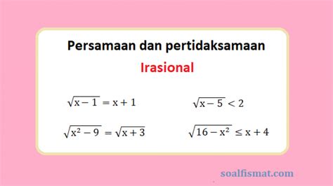 Syarat Pertidaksamaan Irasional