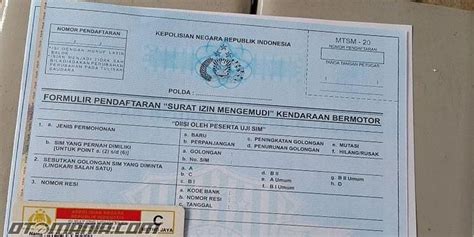 formulir perpanjangan sim keliling