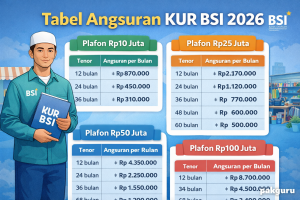 tabel angsuran KUR BSI 2026