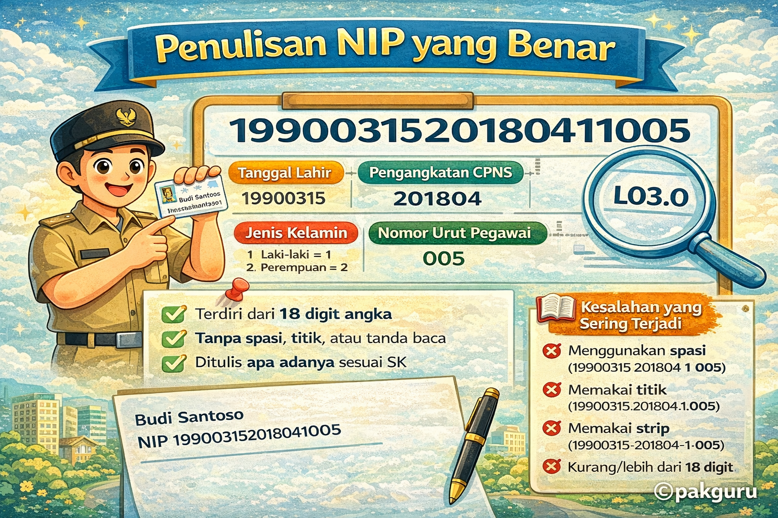 penulisan NIP yang benar