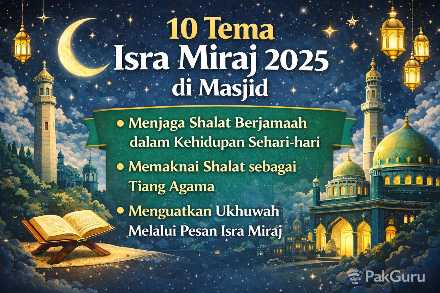20 Tema Isra Miraj 2026 di Masjid