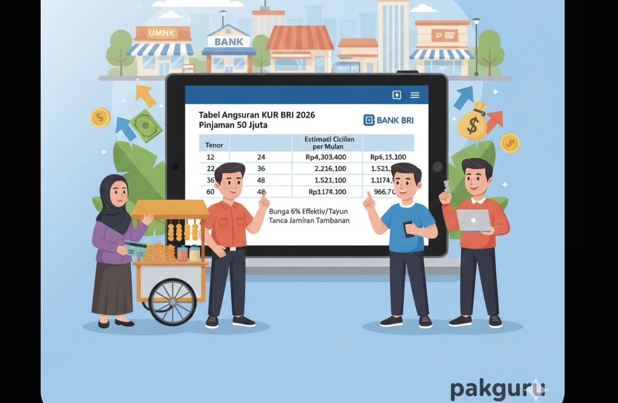 tabel kur bri 2026 pinjaman 50 juta