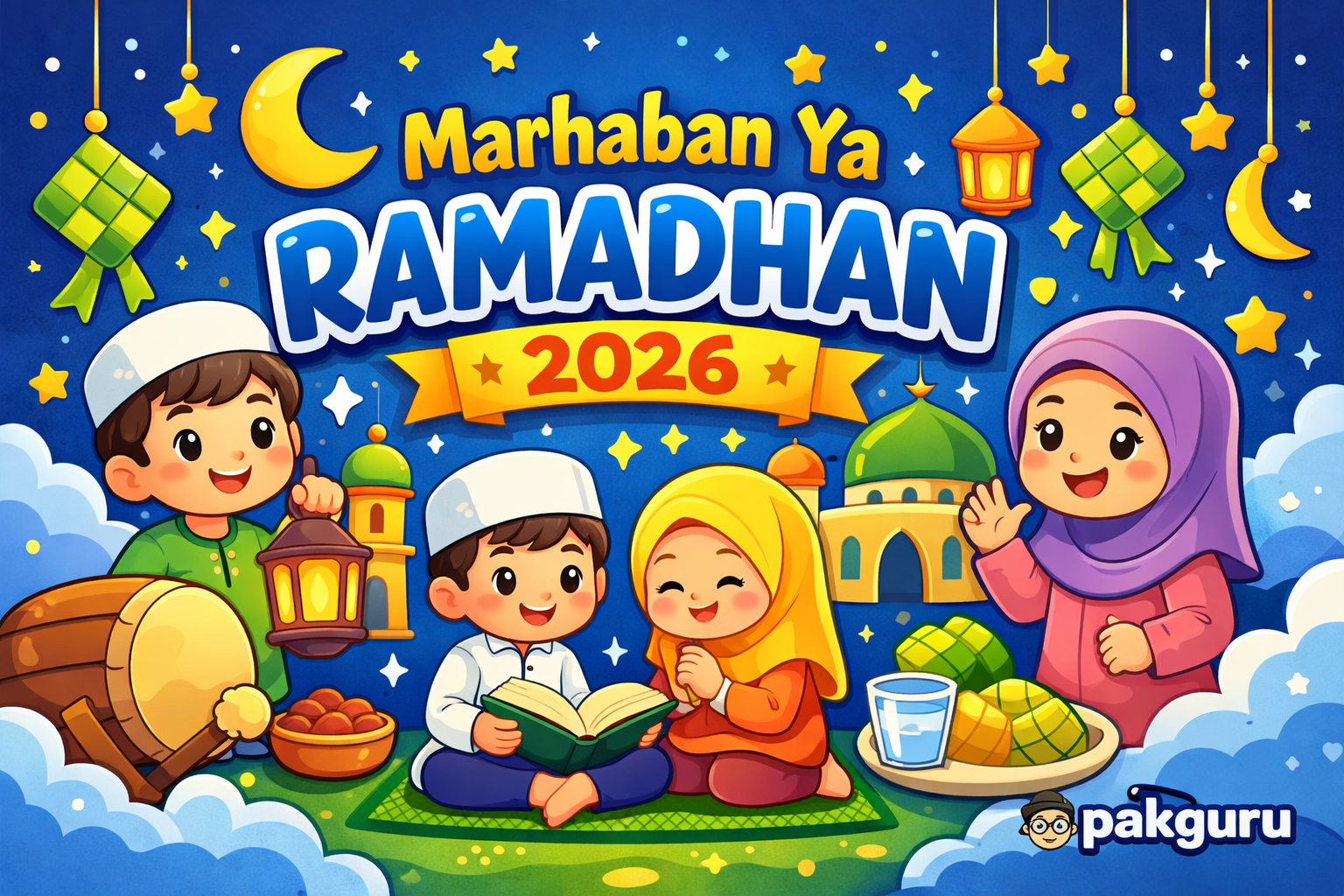 gambar Marhaban Ya Ramadhan 2026 anak TK.